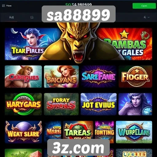Variedade de jogos disponíveis no sa88899